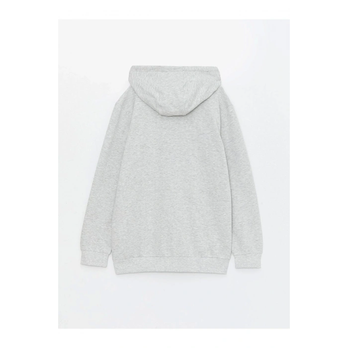 Kapüşonlu Uzun Kollu Erkek Fermuarlı Sweatshirt