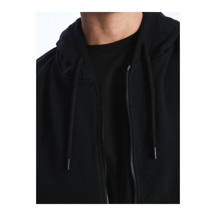 Kapüşonlu Uzun Kollu Erkek Fermuarlı Sweatshirt (S4)