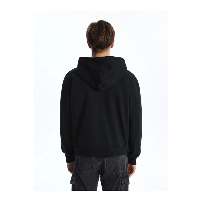 Kapüşonlu Uzun Kollu Erkek Fermuarlı Sweatshirt (S4)