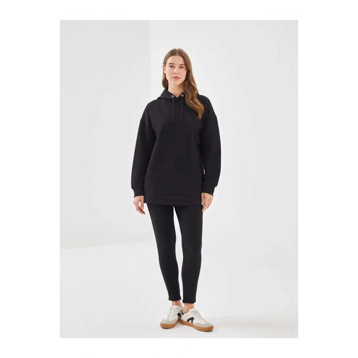 Modest Kapüşonlu Kadın Kalın Sweatshirt