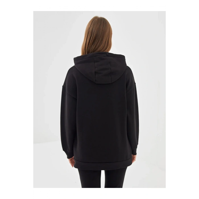 Modest Kapüşonlu Kadın Kalın Sweatshirt