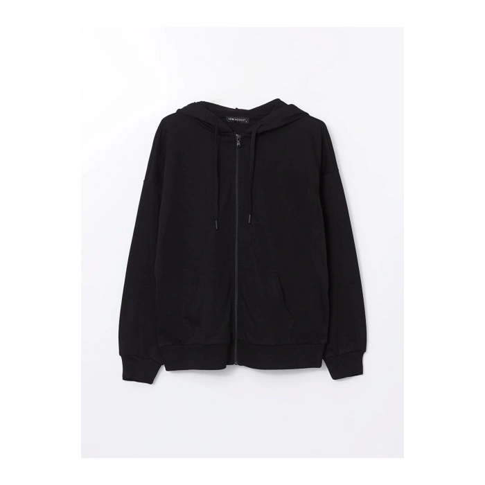 Modest Kapüşonlu Oversize Kadın Fermuarlı Sweatshirt