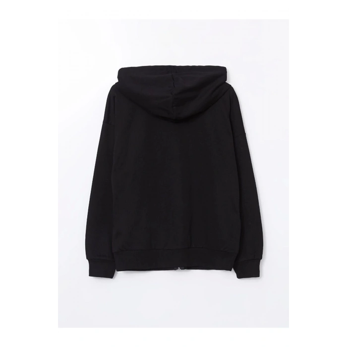 Modest Kapüşonlu Oversize Kadın Fermuarlı Sweatshirt