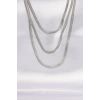 316L Çelik İtalyan Zincir Gümüş Renk Çoklu Kolye