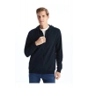 Basic Kapüşonlu Uzun Kollu Erkek Fermuarlı Sweatshirt