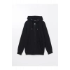Basic Kapüşonlu Uzun Kollu Erkek Fermuarlı Sweatshirt