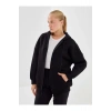 Kapüşonlu Oversize Kadın Fermuarlı Sweatshirt
