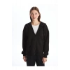 Kapüşonlu Oversize Kadın Fermuarlı Sweatshirt