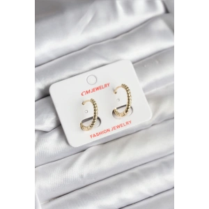 14K Gold Renk Kaplama Burgu Halka CM Kadın Küpe