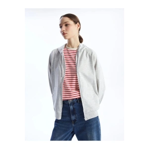 Kapüşonlu Oversize Kadın Fermuarlı Sweatshirt