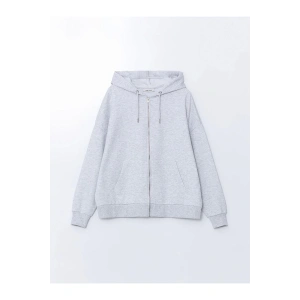 Kapüşonlu Oversize Kadın Fermuarlı Sweatshirt
