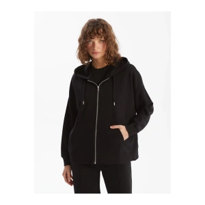 Kapusonlu Oversize Kadin Fermuarli Sweatshirt - S54802Z8