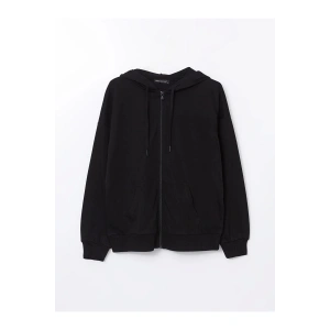 Modest Kapüşonlu Oversize Kadın Fermuarlı Sweatshirt