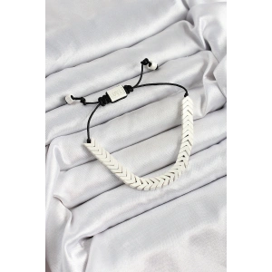 Pirinç Asansörlü Beyaz Juju Kadın Bileklik