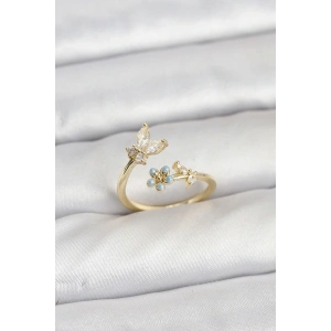 Pirinç Gold Renk Kelebek Model Kadın Yüzük