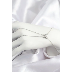 Pirinç Zirkon Taşlı Kelebek Model Gümüş Renk Şahmeran