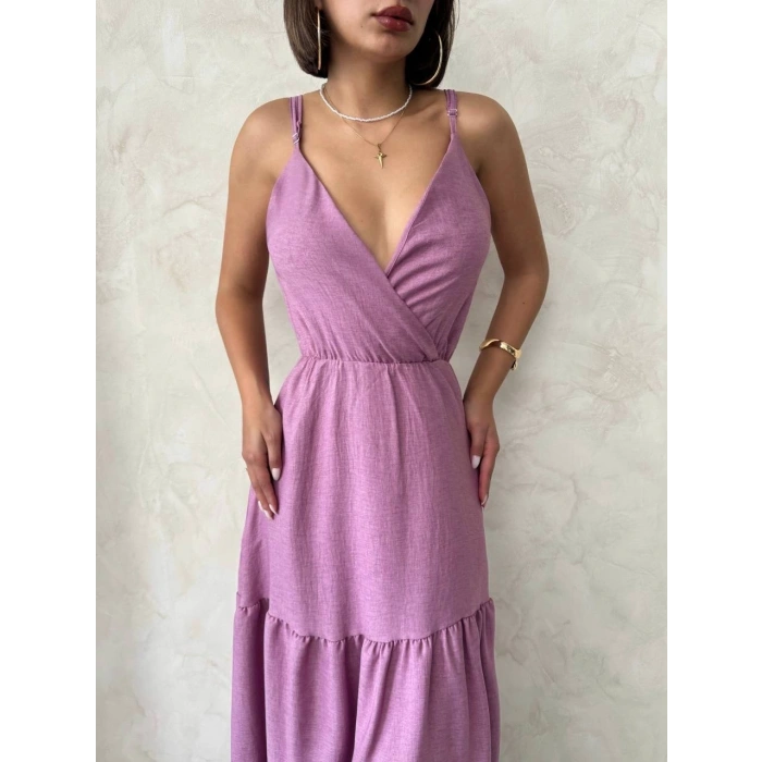 Fırfırlı katlı elbise s255049