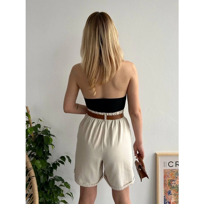 Gabardin kumaş şort