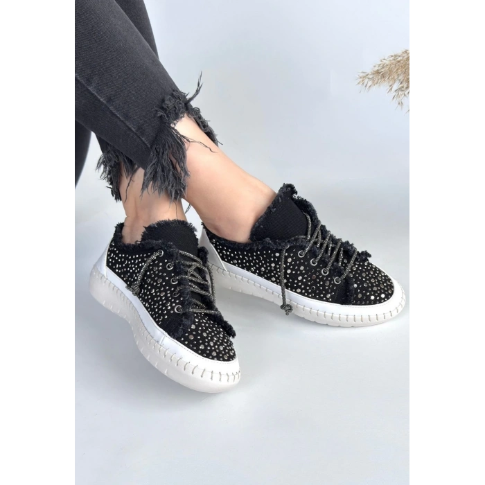 Guji Siyah Kot Bağcıklı Spor Ayakkabı