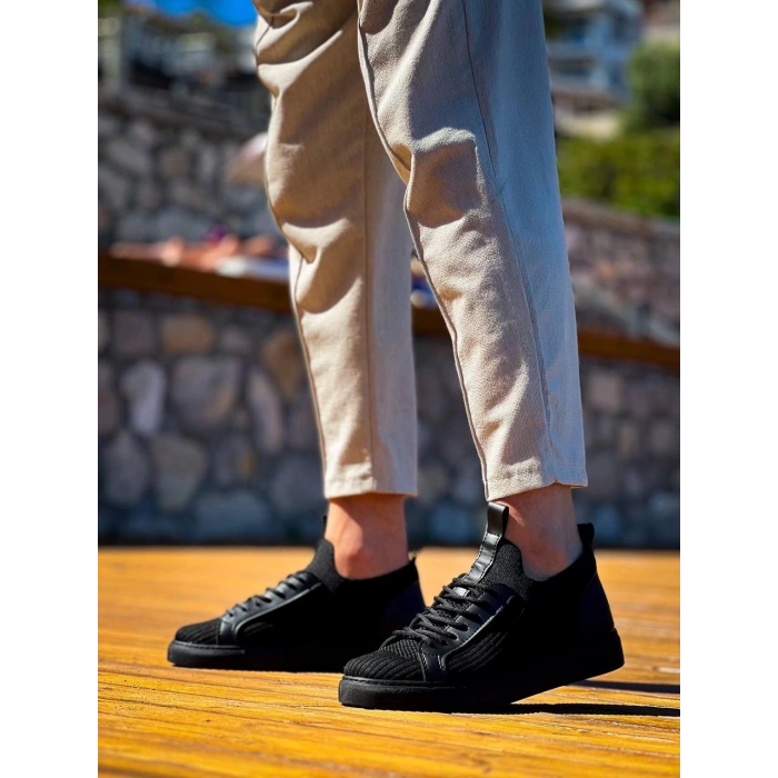 KB-112  Kuback Siyah Siyah TabanTriko Bağcıklı  Günlük Erkek  Ayakkabı