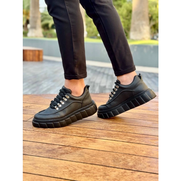 KB-X10 Kuback Kömür Cilt Yüksek Taban Günlük Spor Ayakkabı