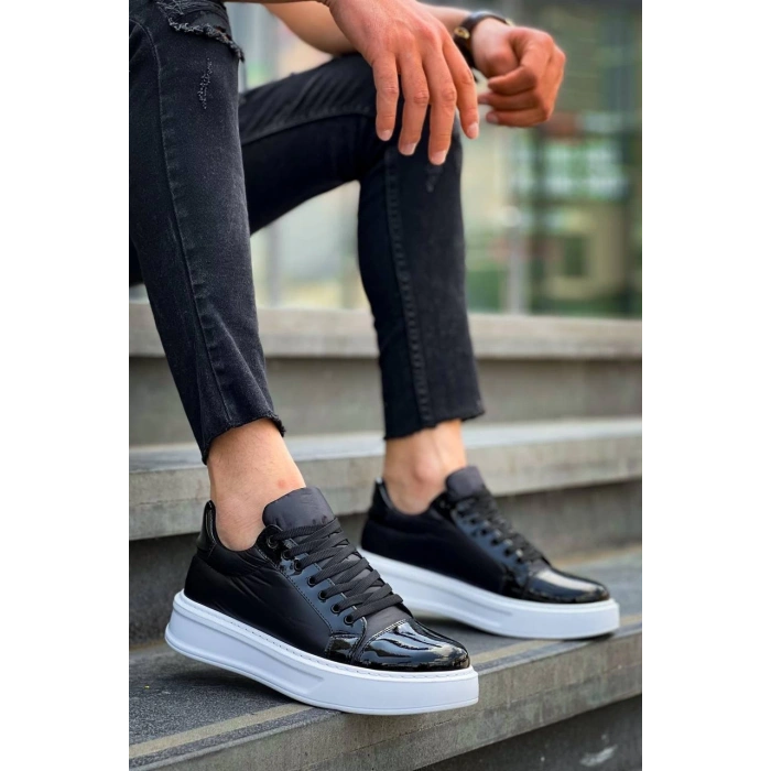 KB-X46 Kuback Siyah Rugan Bağcıklı  Günlük Erkek Ayakkabı