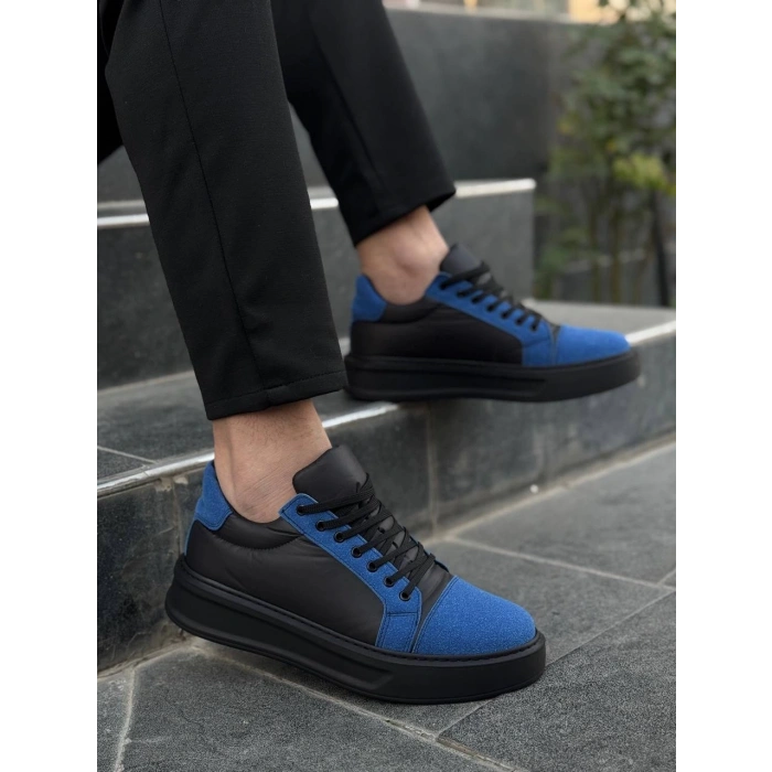 KB-X46 Kuback Siyah Sax Mavi Yüksek Siyah Taban Günlük Spor Ayakkabı