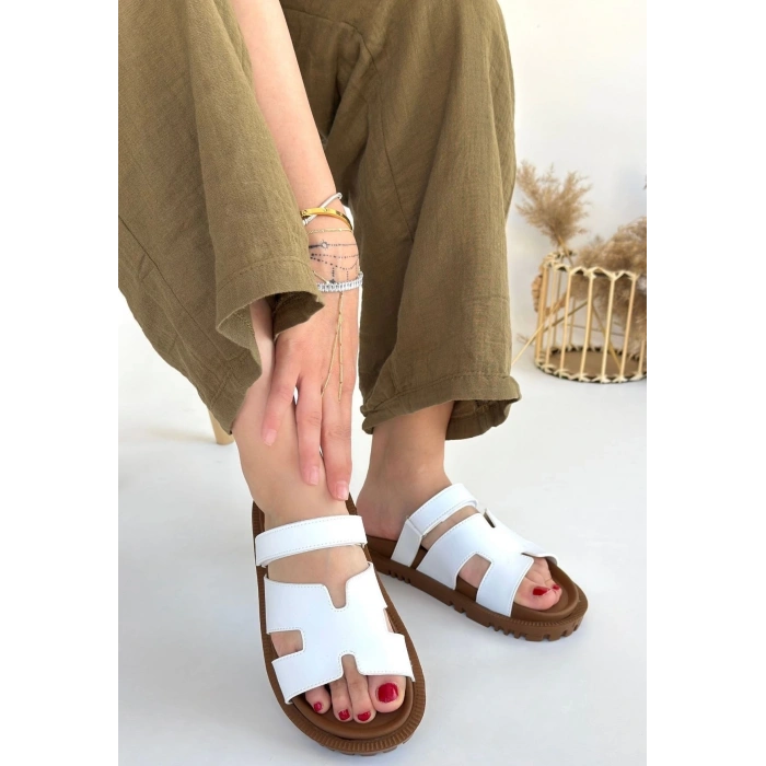 Kooni Beyaz Cilt Terlik