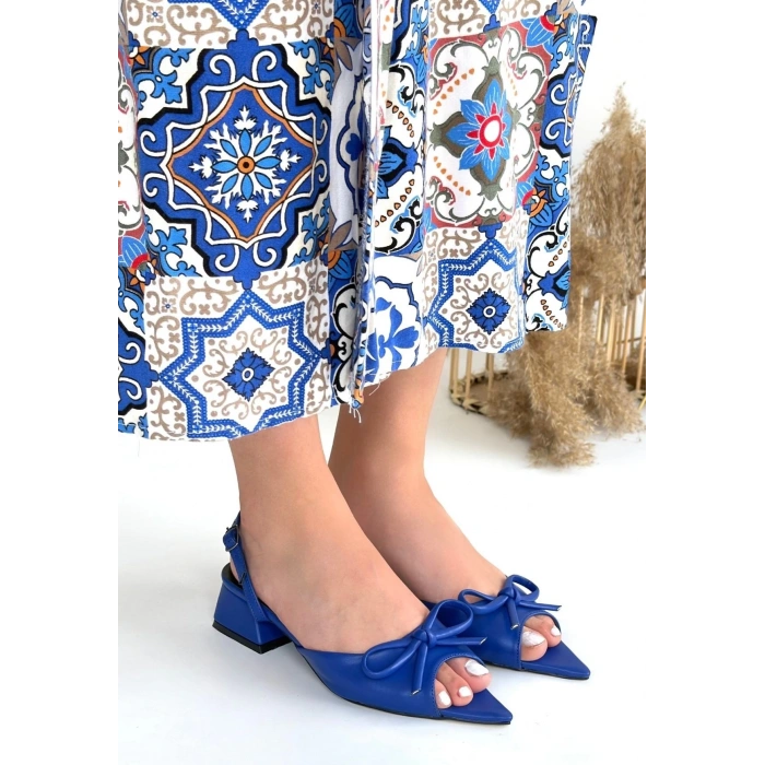 Lotta Mavi Cilt Topuklu Ayakkabı