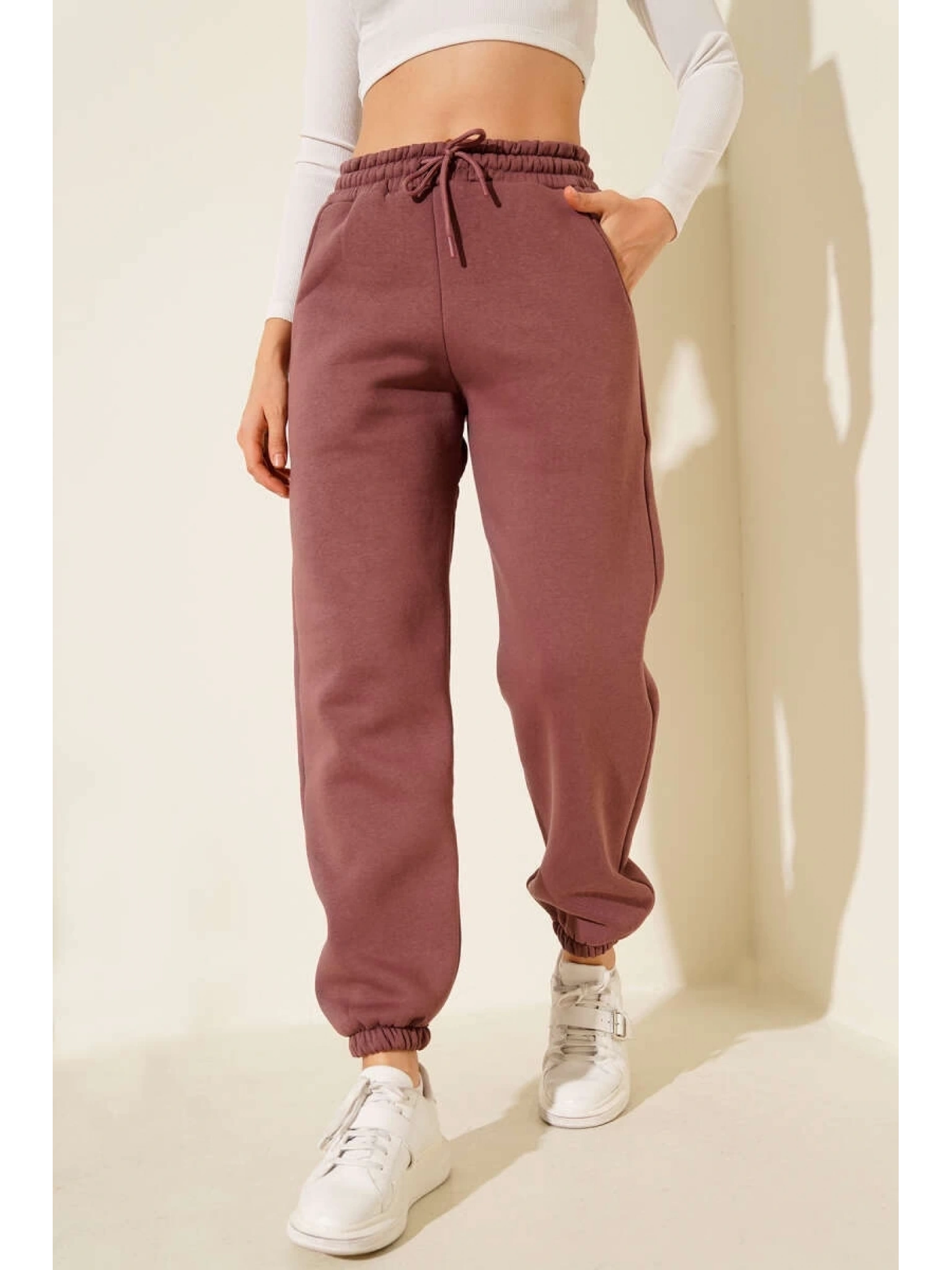 3 iplik şardonlu paça lastikli eşofman tarçın is001