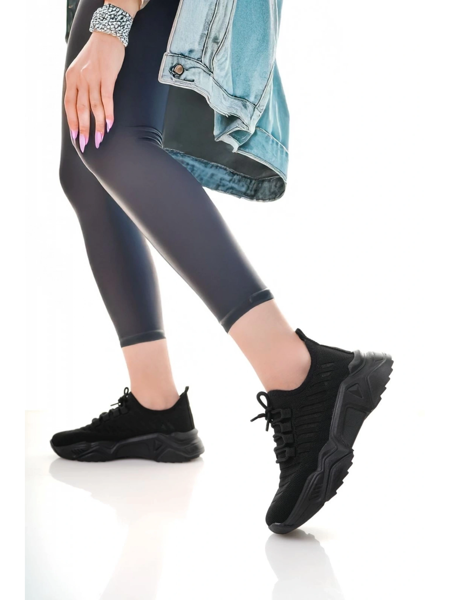 Ante Siyah Triko Bağcıklı Spor Ayakkabı