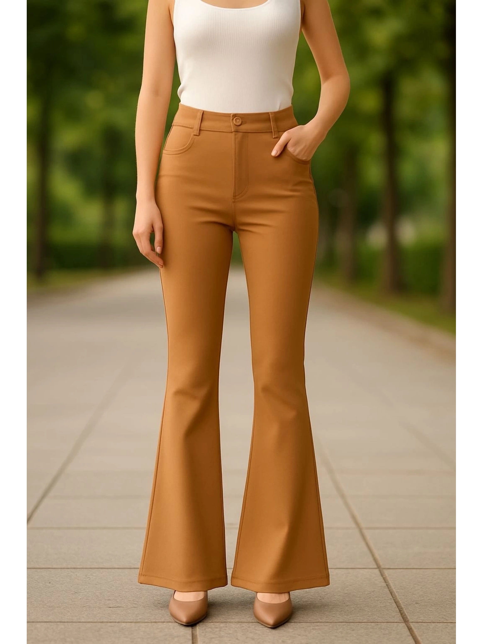 Atlas palazzo pantolon kamel