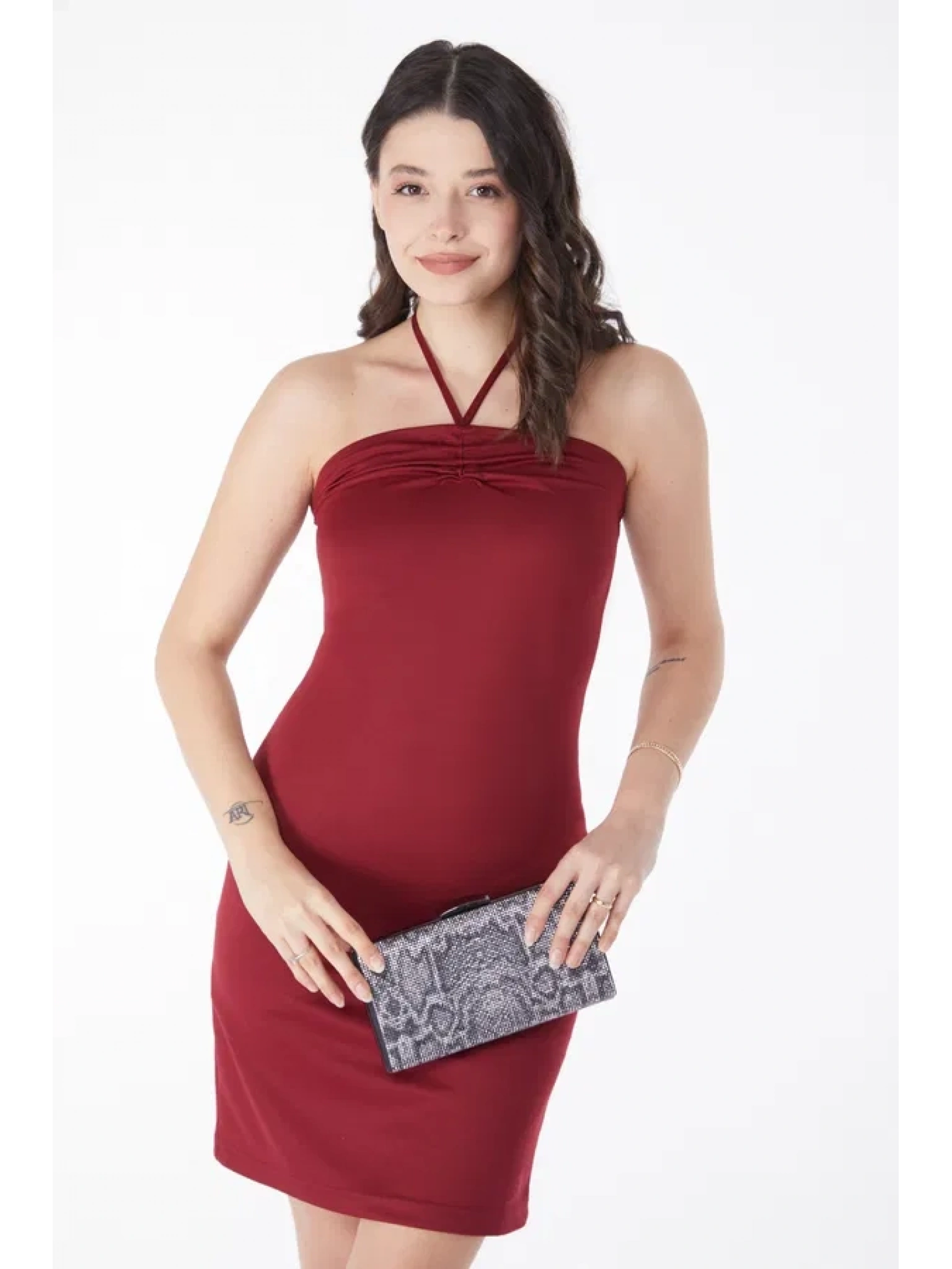 Bağcık detaylı abiye elbise