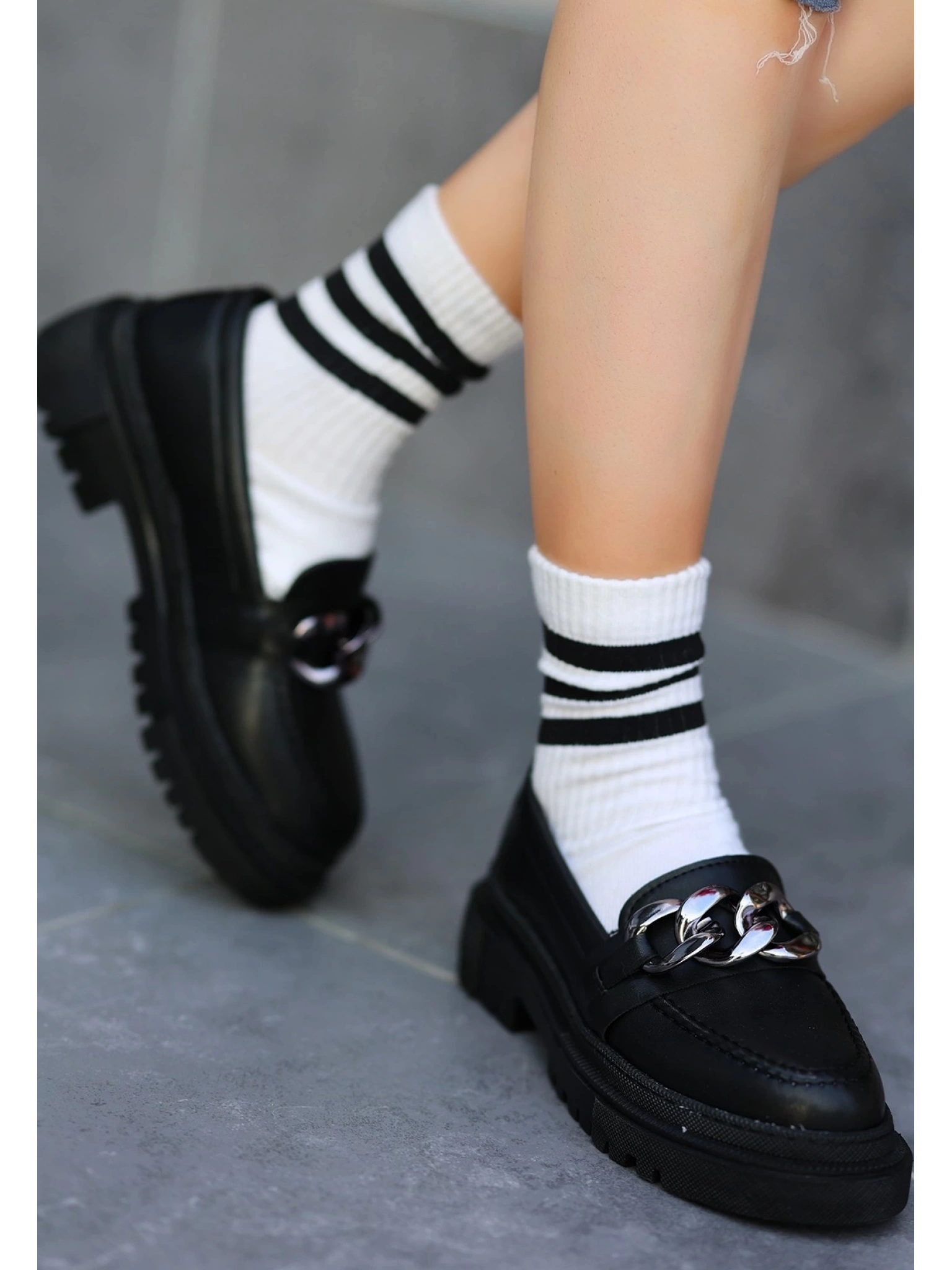 Biga Siyah Cilt  Ayakkabı