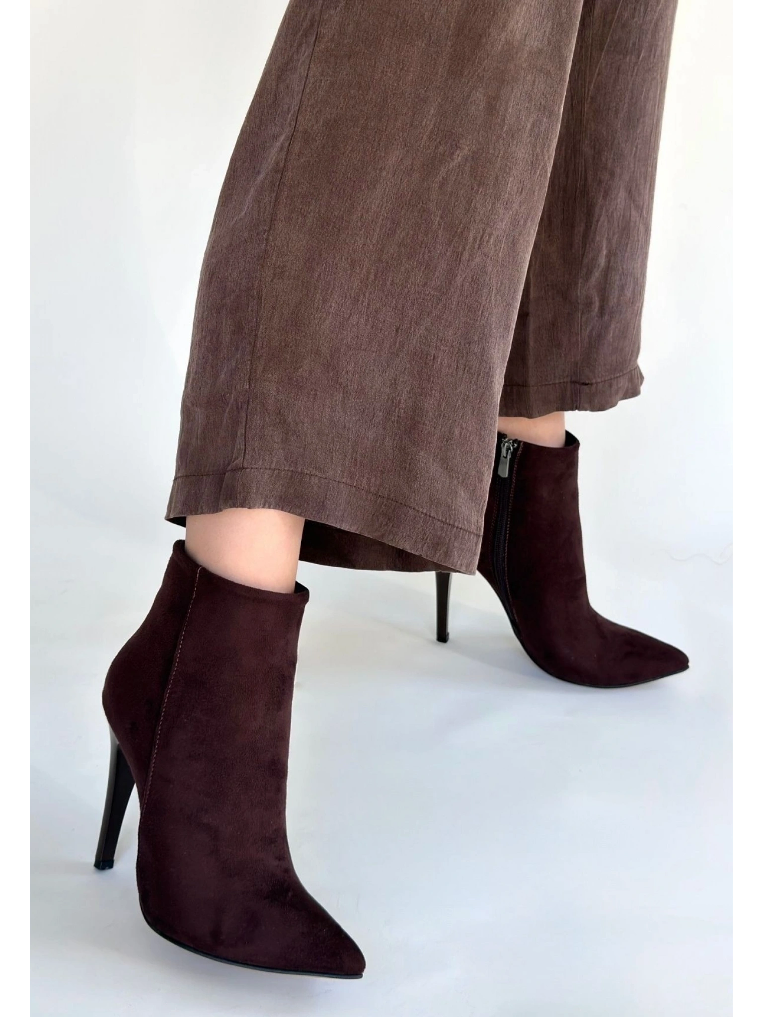 Blan Acı Kahve Süet Topuklu Bot