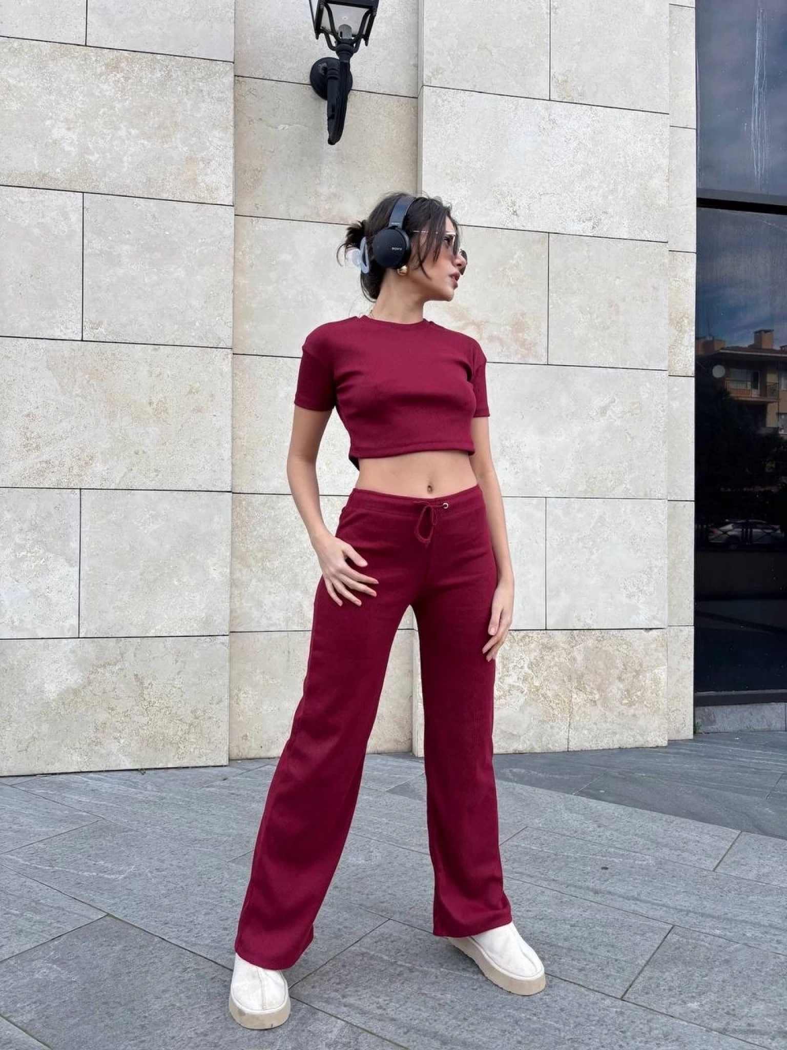 Bol paça pantolonlu alt üst takım