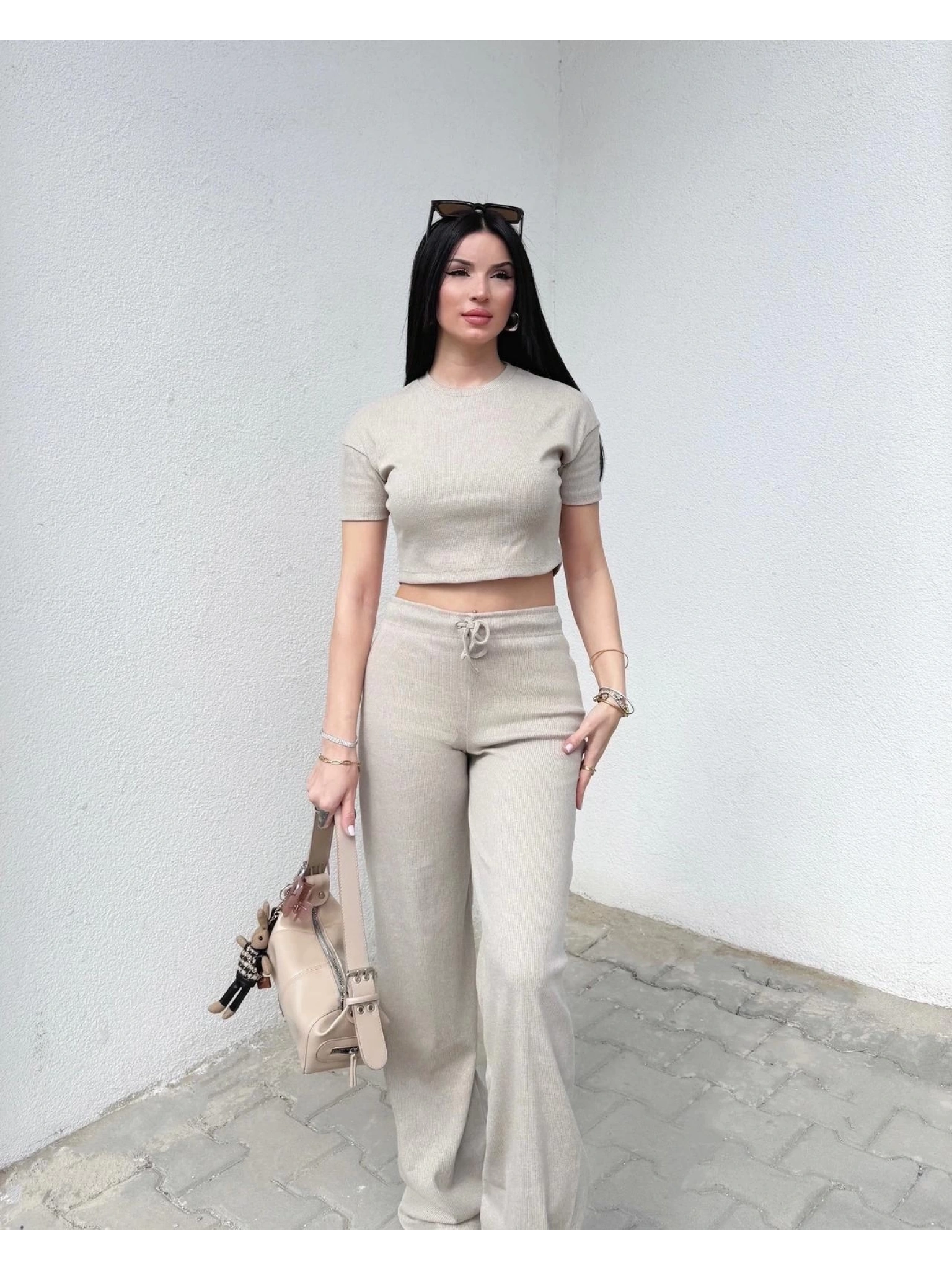 Bol paça pantolonlu alt üst takım