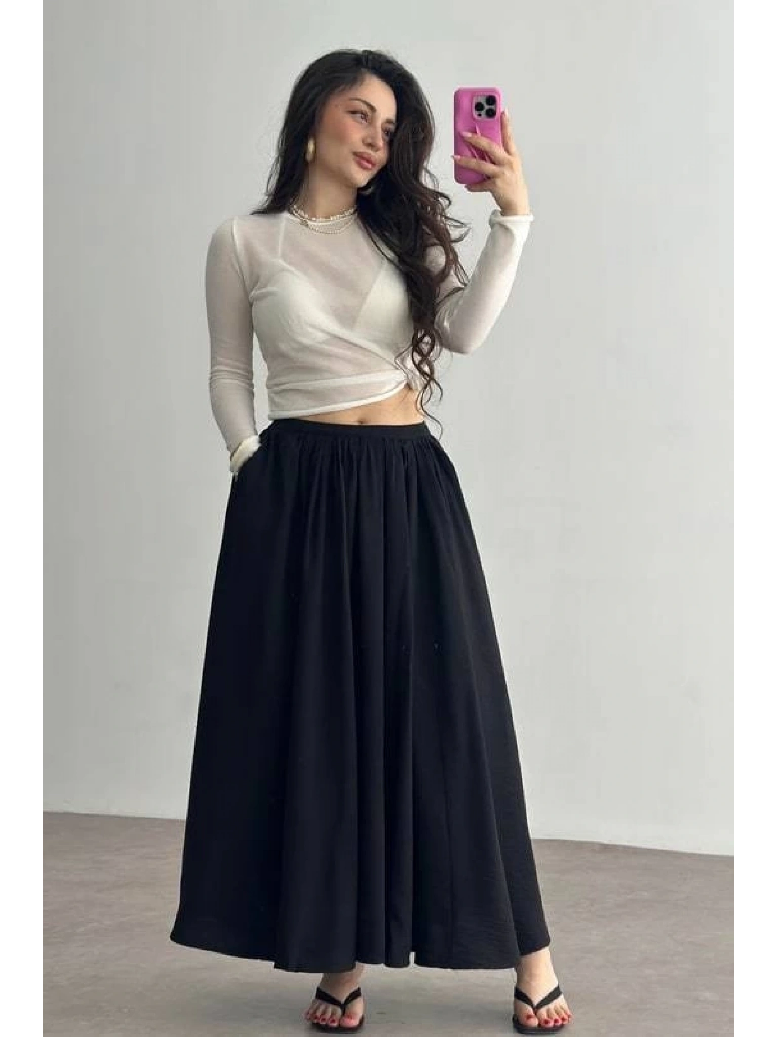 Cepli keten etek siyah kz24