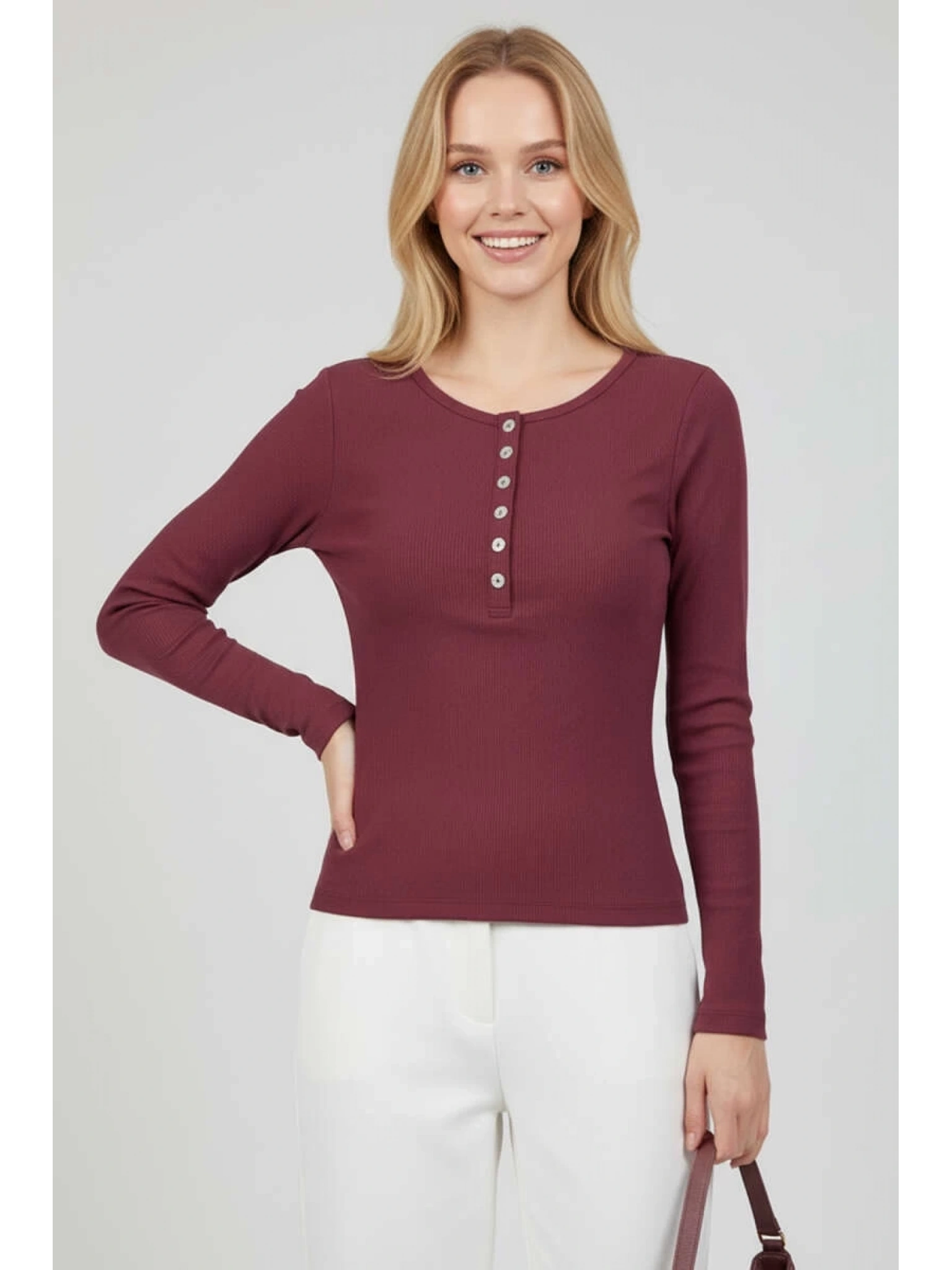 Çıtçıt Detaylı Bluz Mürdüm T4343