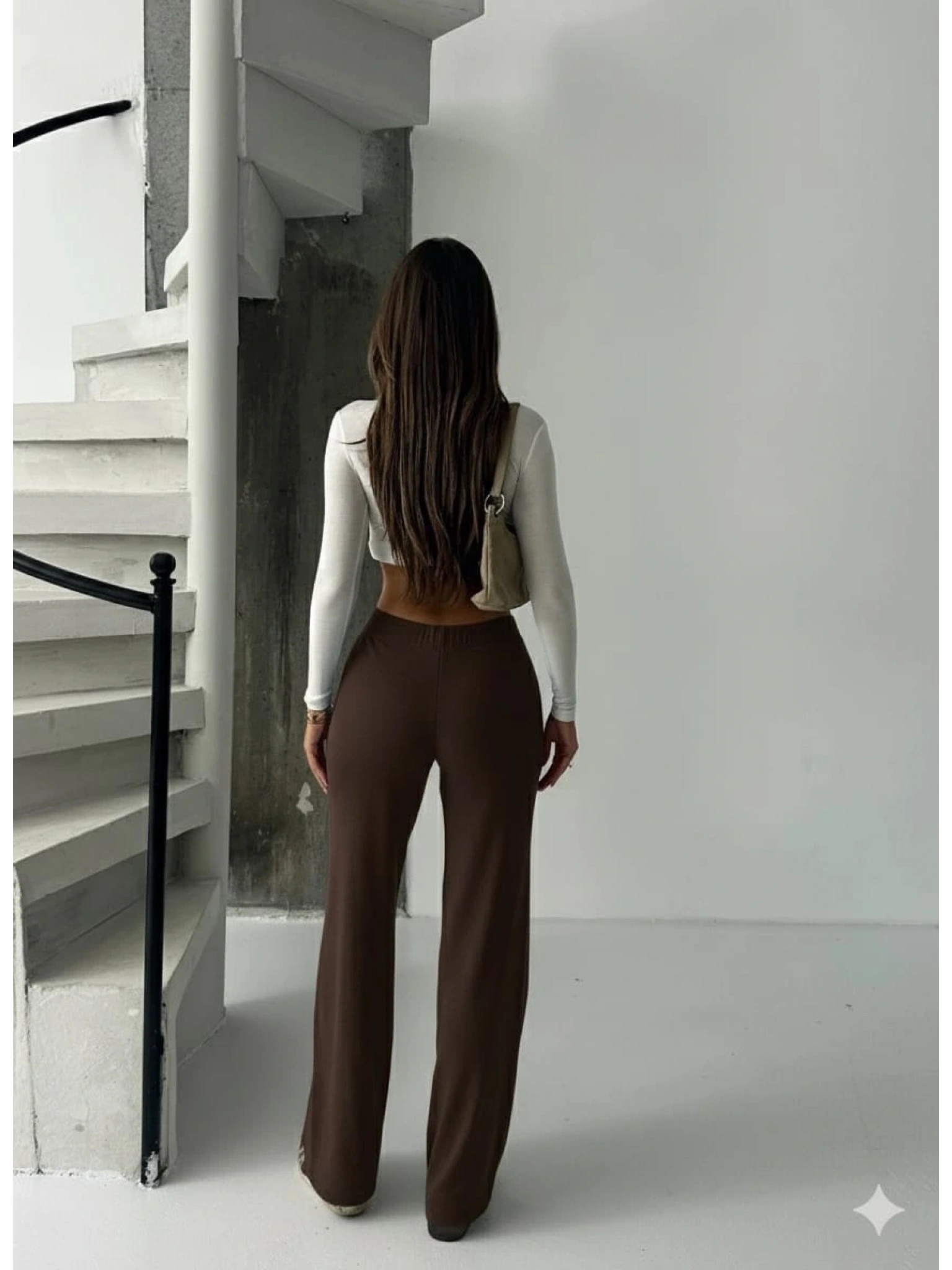 Fit comfort bej salaş pantolon kahve A6011