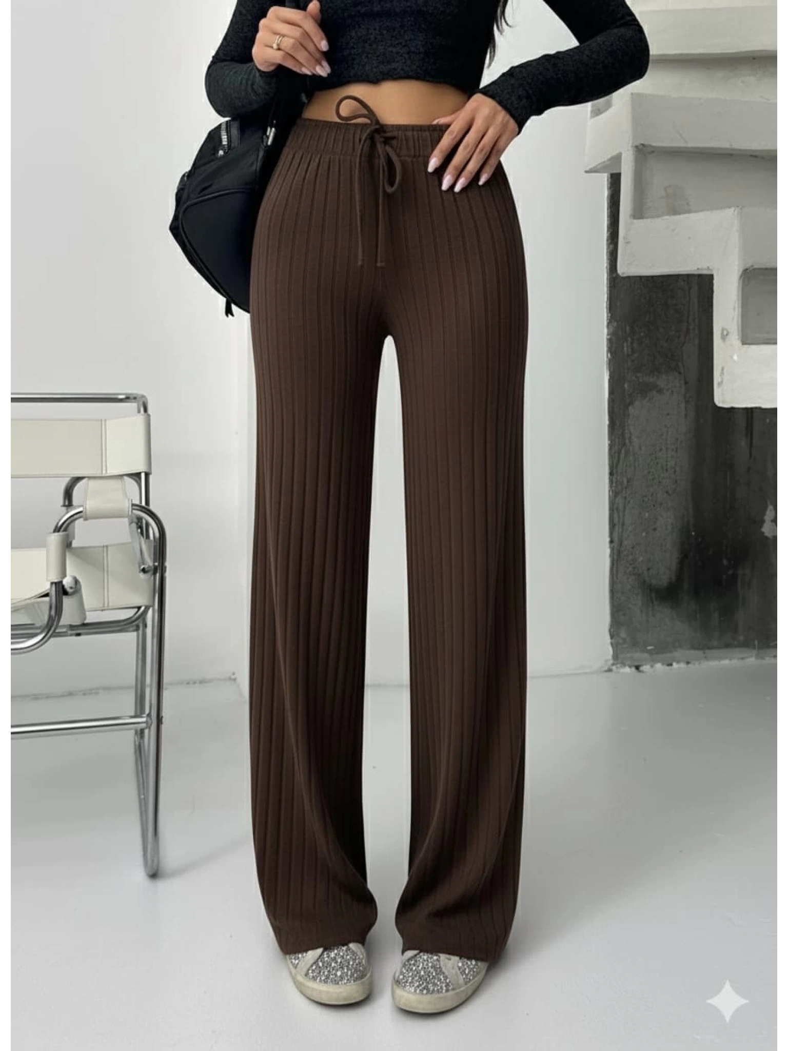 Fitilli şardonlu pantolon kahve a4058