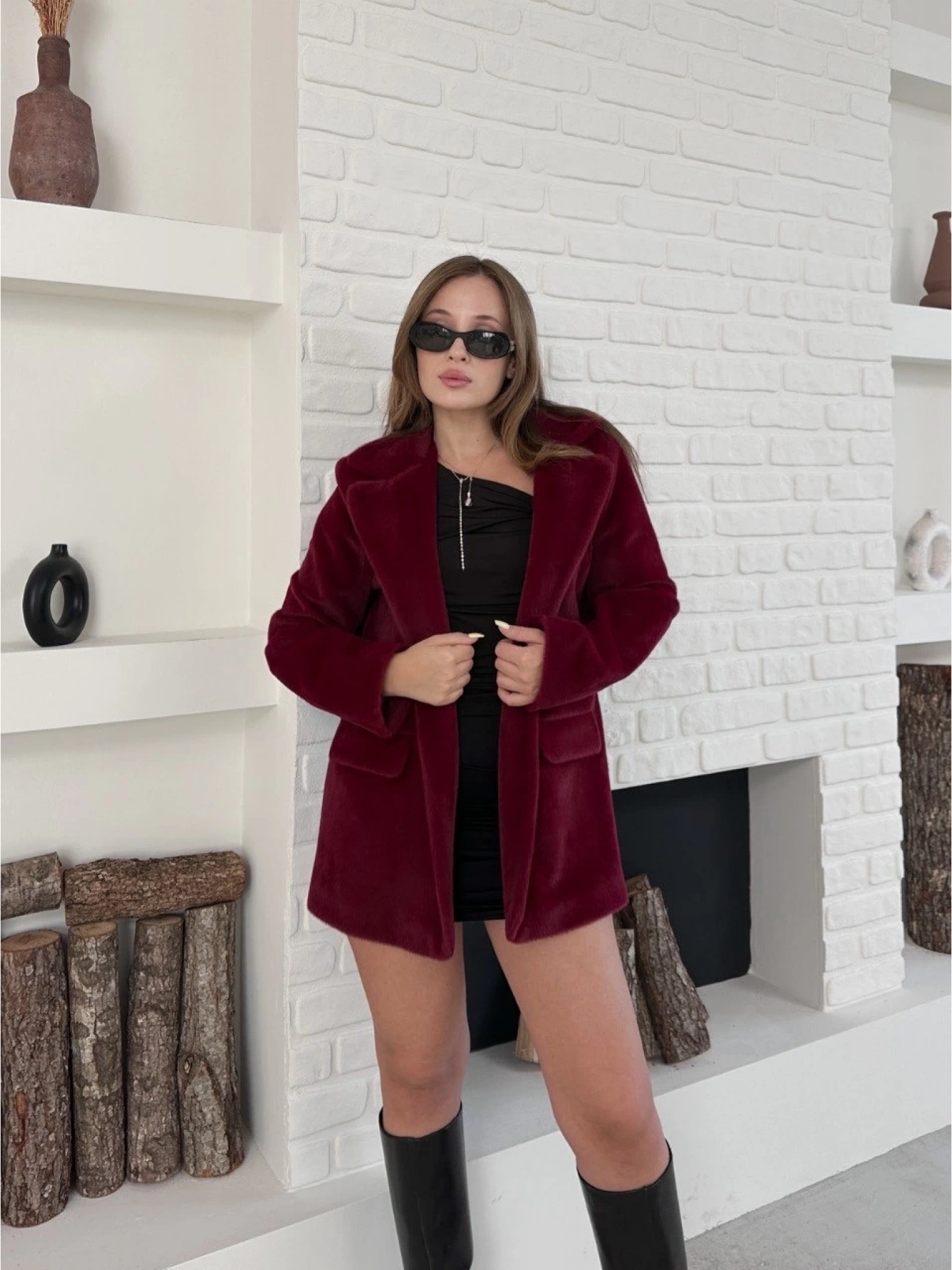 Fok ceket premıum kalite bordo st255860