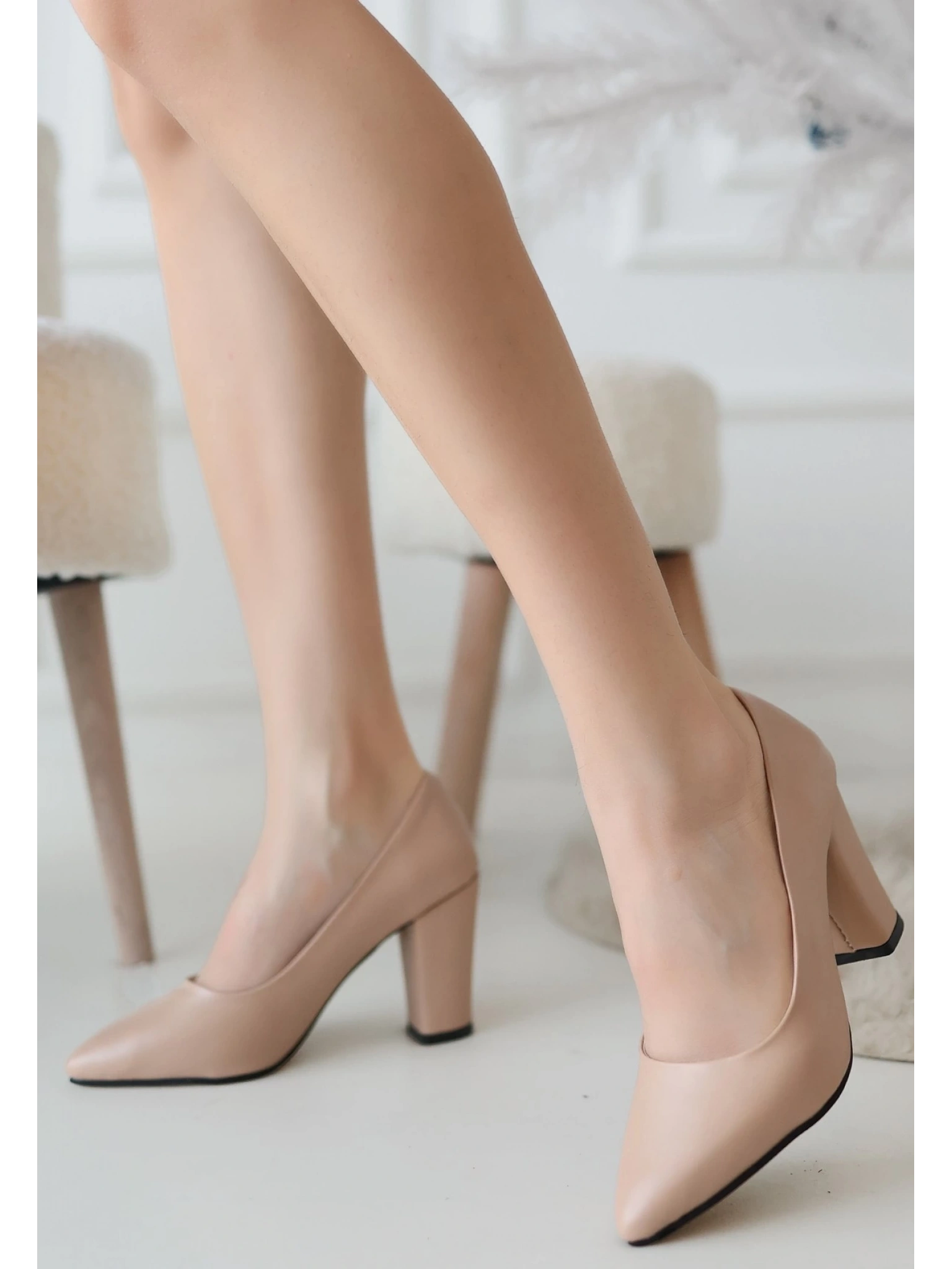 Giort Nude Cilt Topuklu Ayakkabı