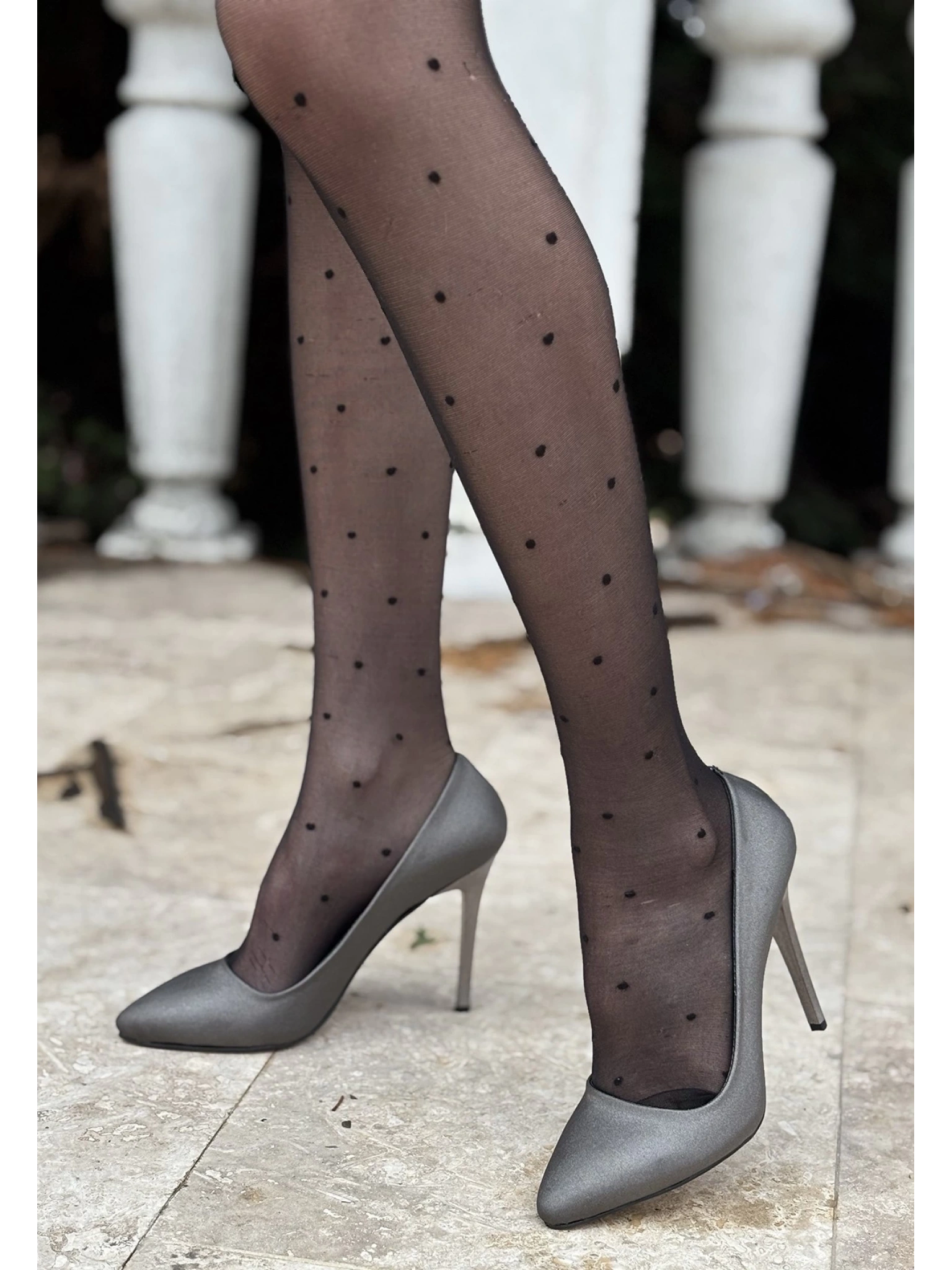 Hillar Platin Saten Stiletto Ayakkabı