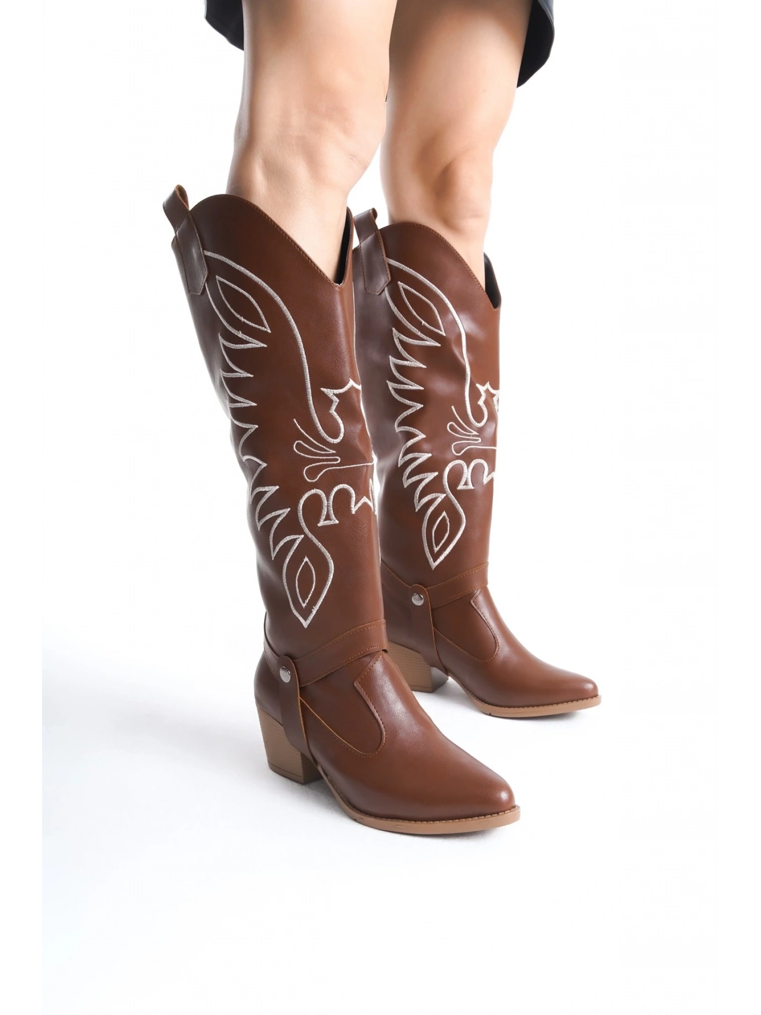 Jilla Taba Cilt Tak Çıkar Topuklu Bot Ve Çizme