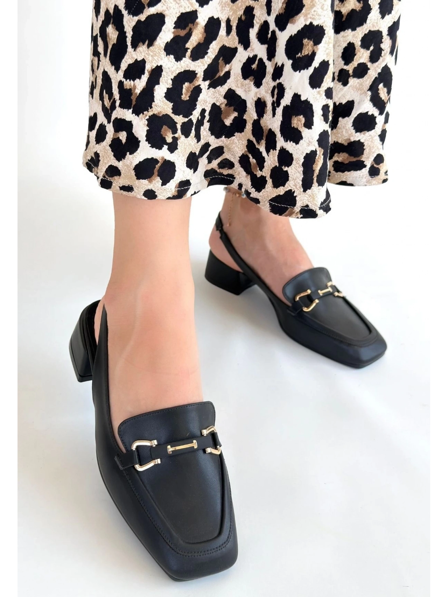 Joone Siyah Cilt Topuklu Ayakkabı