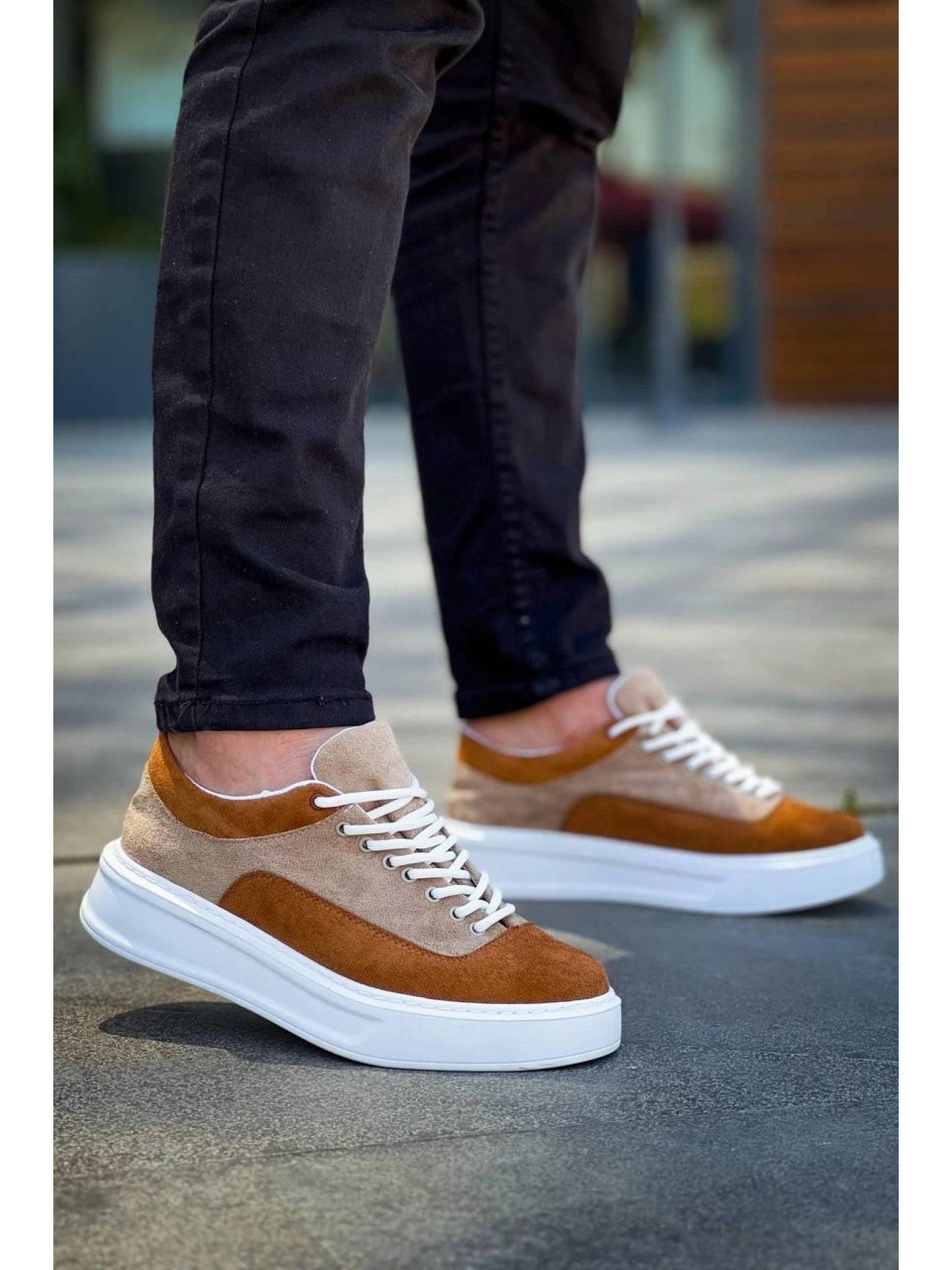 KB-005 Kuback Vizon Taba Süet Bağcıklı  Günlük Erkek  Ayakkabı