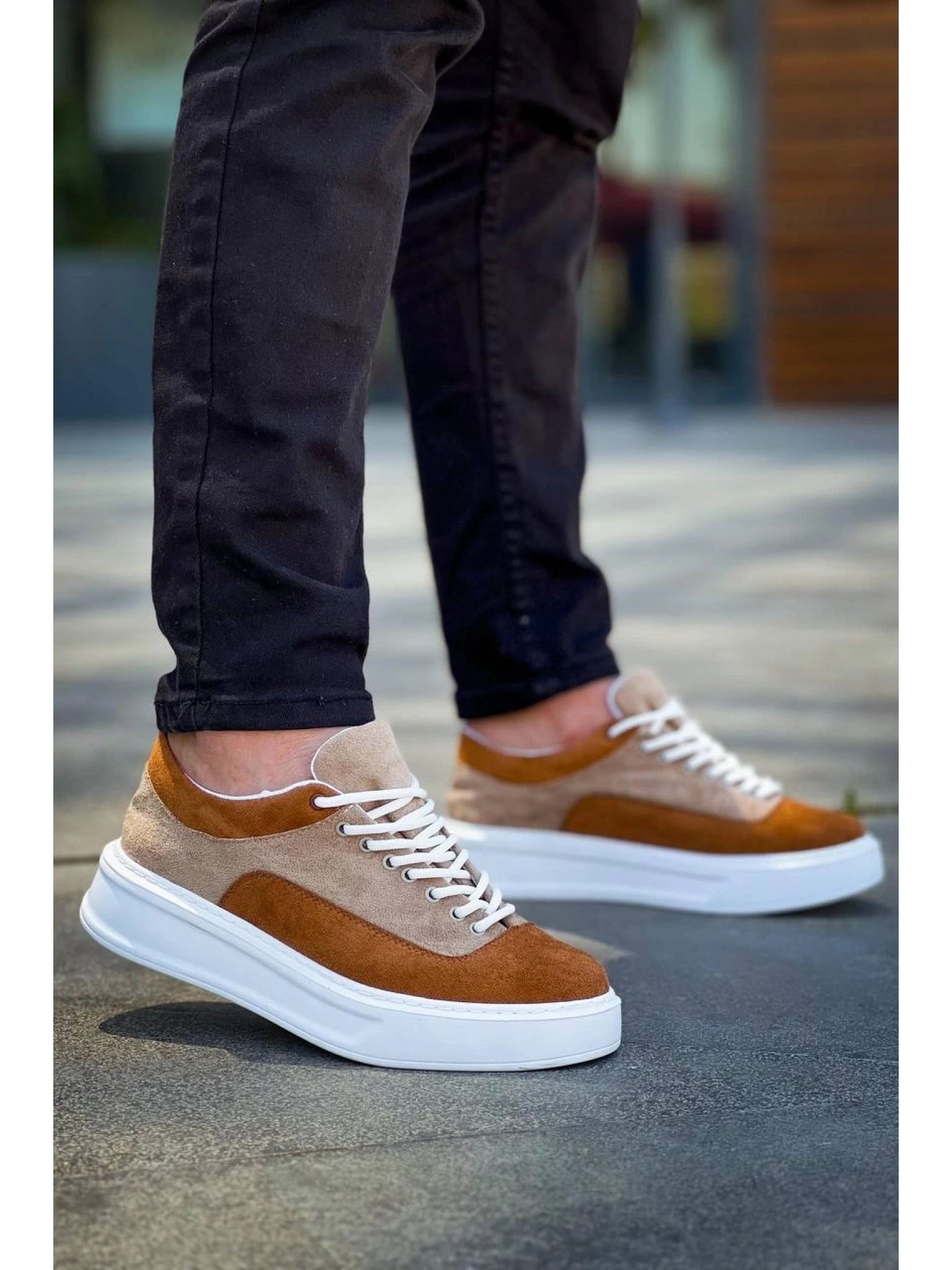 KB-005 Kuback Vizon Taba Süet Bağcıklı  Günlük Erkek  Ayakkabı