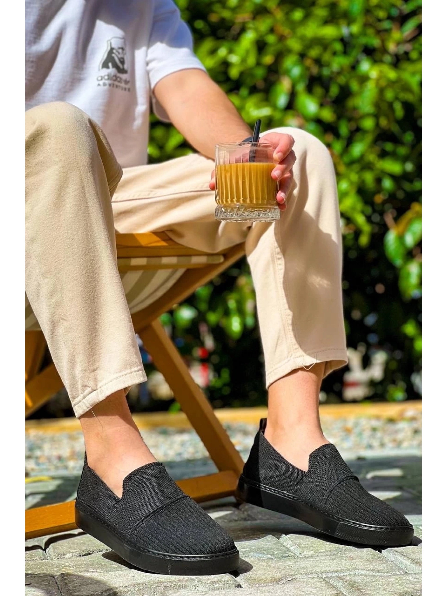 KB-114  Kuback Siyah Triko Siyah  Yüksek Taban Bağcıksız Günlük Erkek Ayakkabı