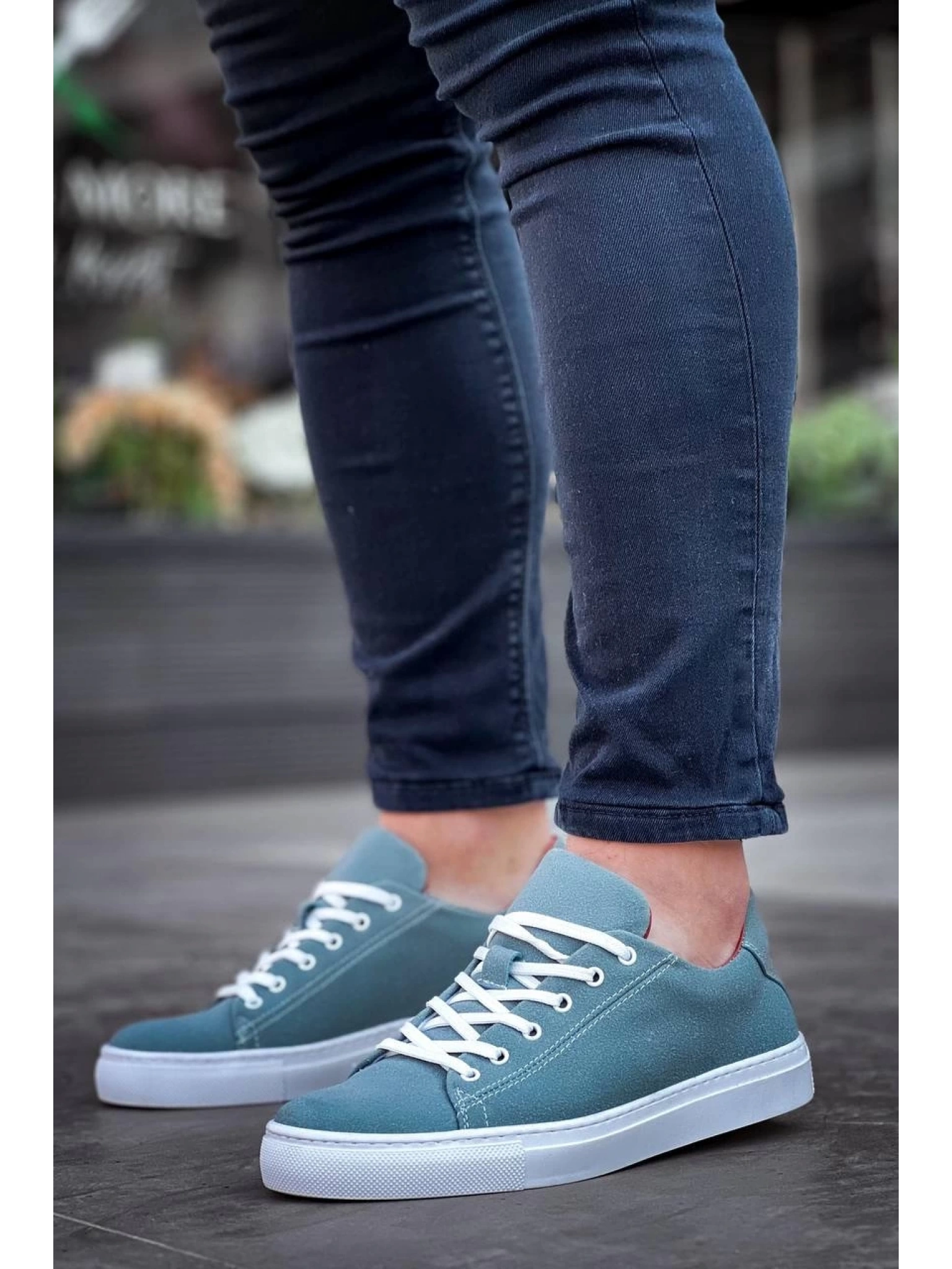 KB-122  Kuback  Bebe Mavi Süet Yüksek Taban Bağcıklı Günlük Erkek Ayakkabı